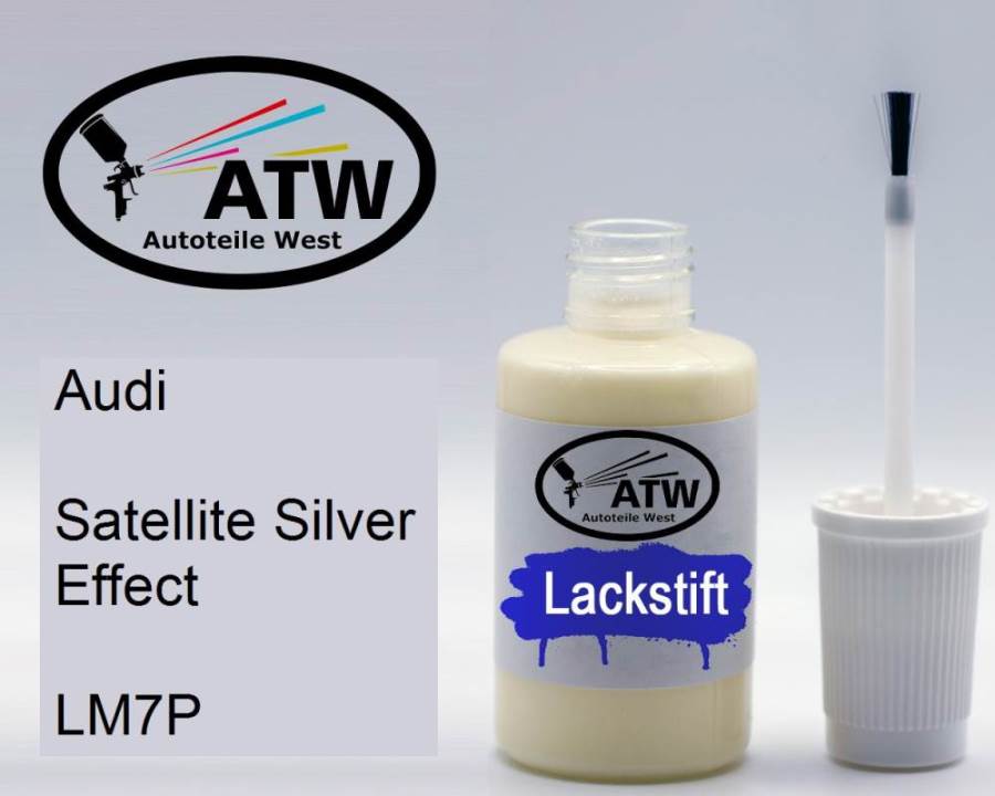 Audi, Satellite Silver Effect, LM7P: 20ml Lackstift, von ATW Autoteile West.